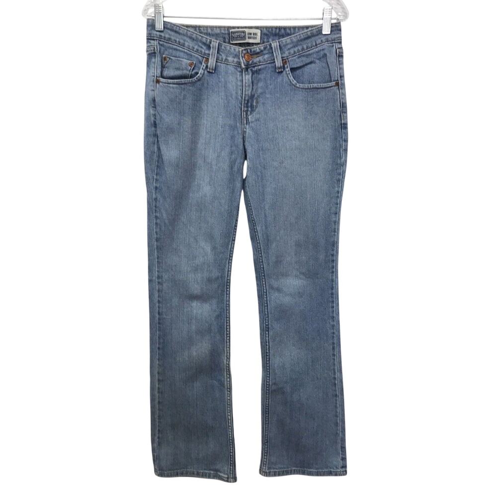 Levi Strauss Co Signature Jeans Womens 8 Long Denium Low Rise Bootcut Blue